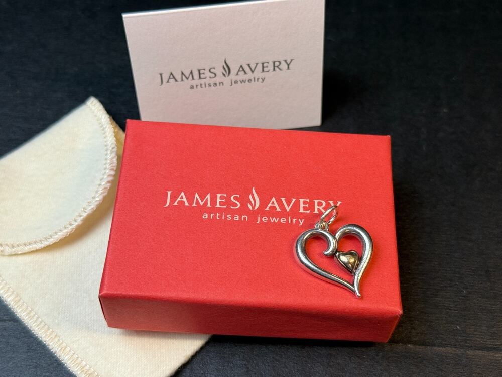 Large James Avery Joy of My Heart 14K Gold and Sterling Silver Charm/Pendant